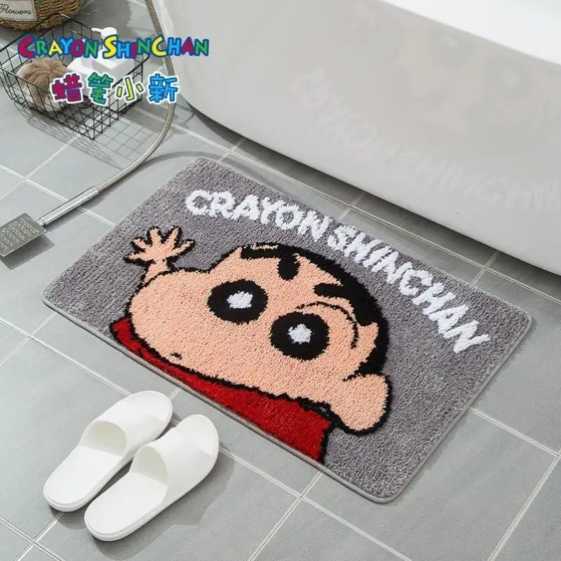 

60/80Cm Crayon Shin-Chan Bathroom Absorbent Mats Anti-Slip Mats Quick-Drying Household Foot Mats Carpet Cartoon Anime Plush Toy