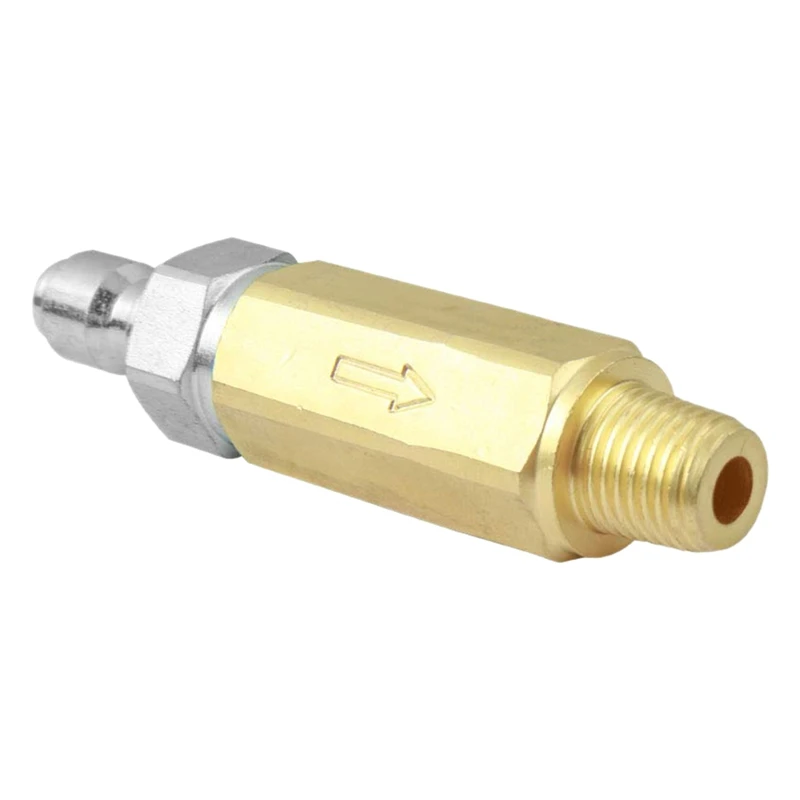 

Brass High Pressure Washer Nozzle Filter, 1/4 Inch Quick Connector Inlet With NPT 1/4 Inch Threaded Outlet, 5000 PSI