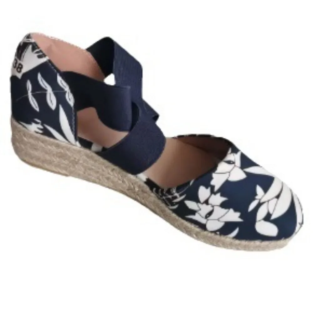 Женские эспадрильи с закрытым носком босоножки на танкетке удобными