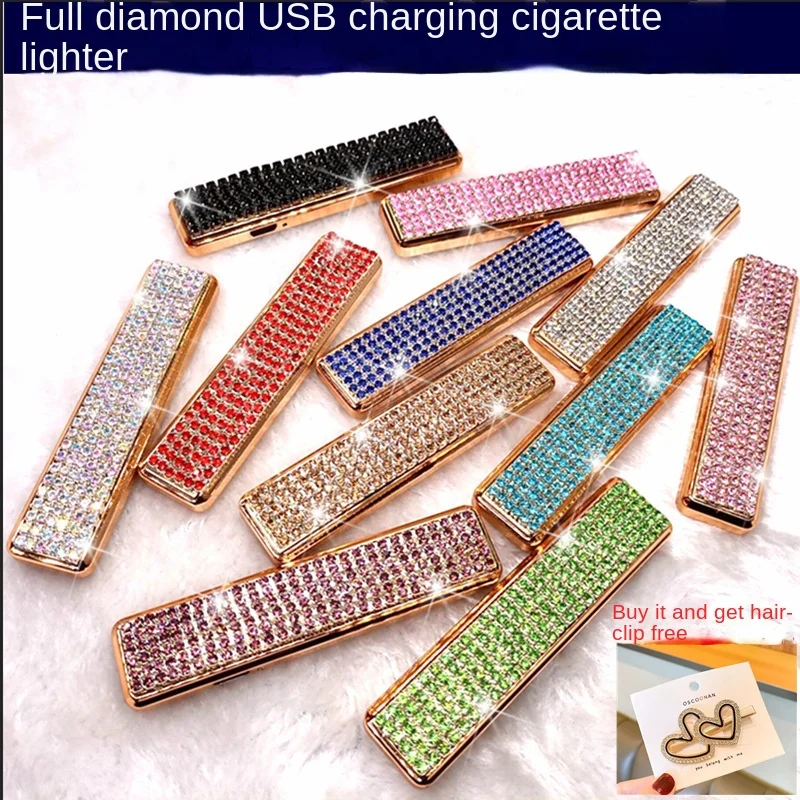 

Diamond embedded rechargeable lighter for women