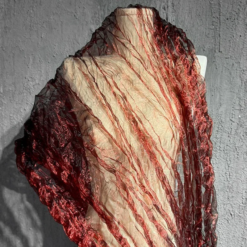 Irregularly Pleated Organza Water Light Mesh Creative Three-dimensional Texture Skirt Clothing Designer Fabric