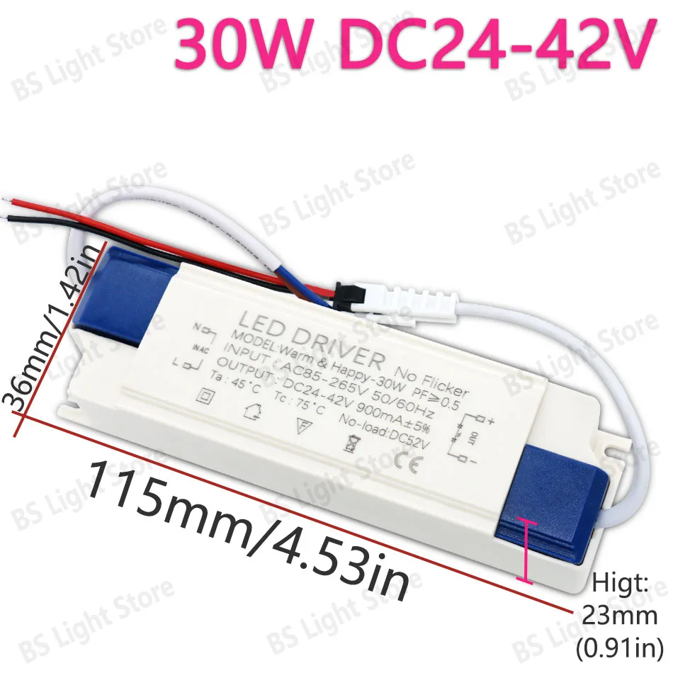

Трансформатор освещения Warm and Happy 20Вт/30Вт/40Вт AC85-265V DC24-42V