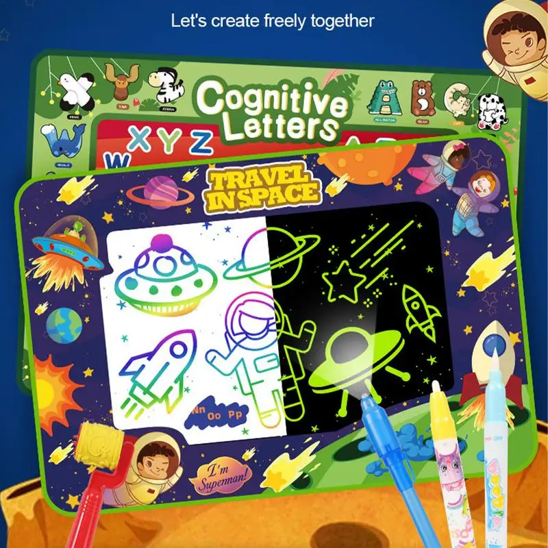 

Магический коврик для рисования водой, коврик для раскрашивания рисунков с волшебными ручками, игрушки Монтессори, доска для рисования, развивающие игрушки для детей