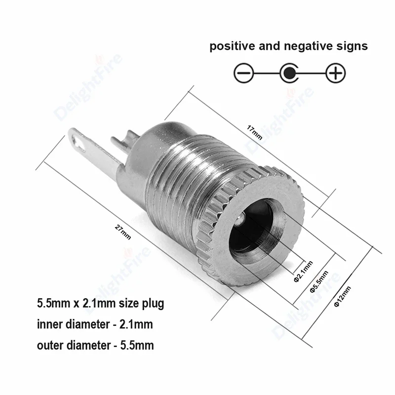 5 мм * 2 1 разъем питания постоянного тока 12 В ствол гнездовой для пайки разъемы