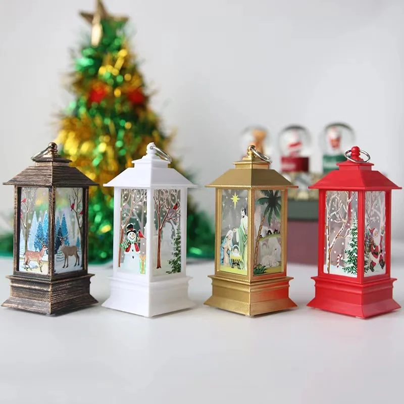 

Christmas Decorations for Home Lantern Led Candle Tea Light Candles Xmas Tree Ornaments Santa Claus Elk Lamp Kerst New Year Gift