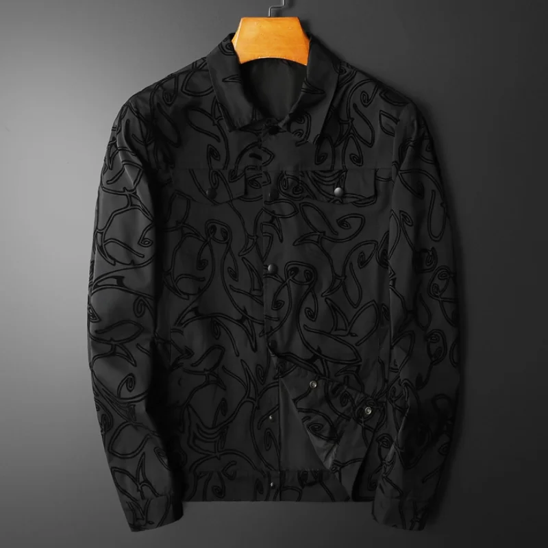 

Мужская однобортная куртка в полоску, с длинным рукавом, размеры до 5XL