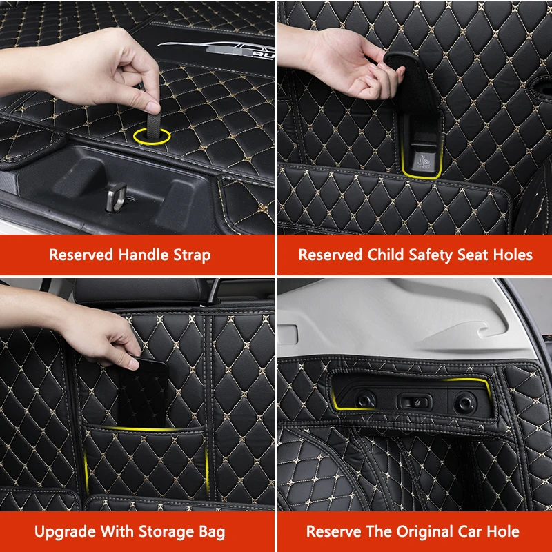 QHCP автомобильные Задние Коврики для багажника из искусственной кожи