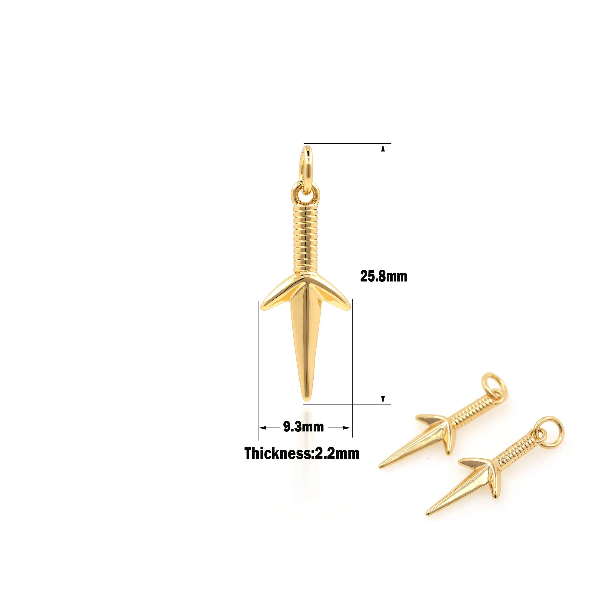 

Gold Filled Small Dagger Jewelry Weapon Pendant DIY Bracelet Necklace Jewelry Accessories Supplies Making Sword Charm
