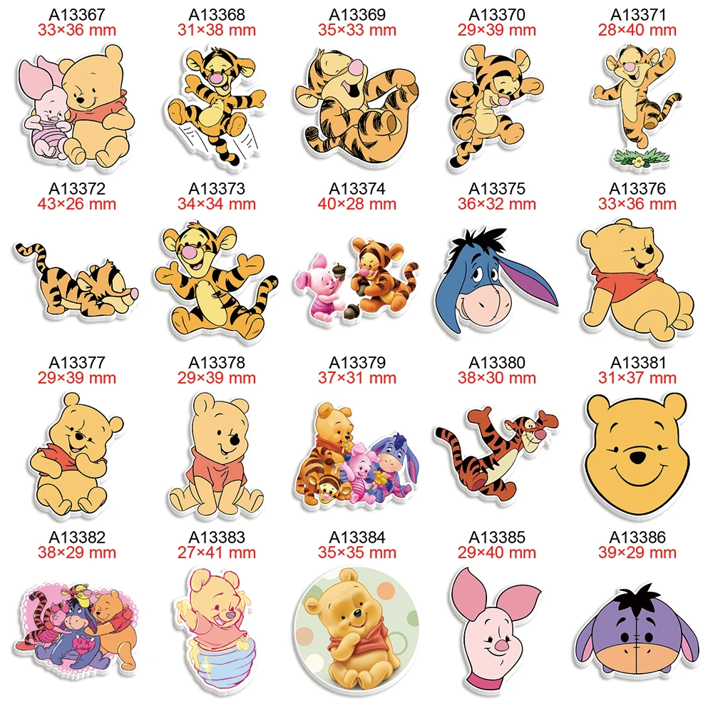 

Disney Baby Pooh and Friends Cartoon Flatbacks Planar Resin Printed 30Pcs for DIY Hairbows Craft Supplies Decoration Charms