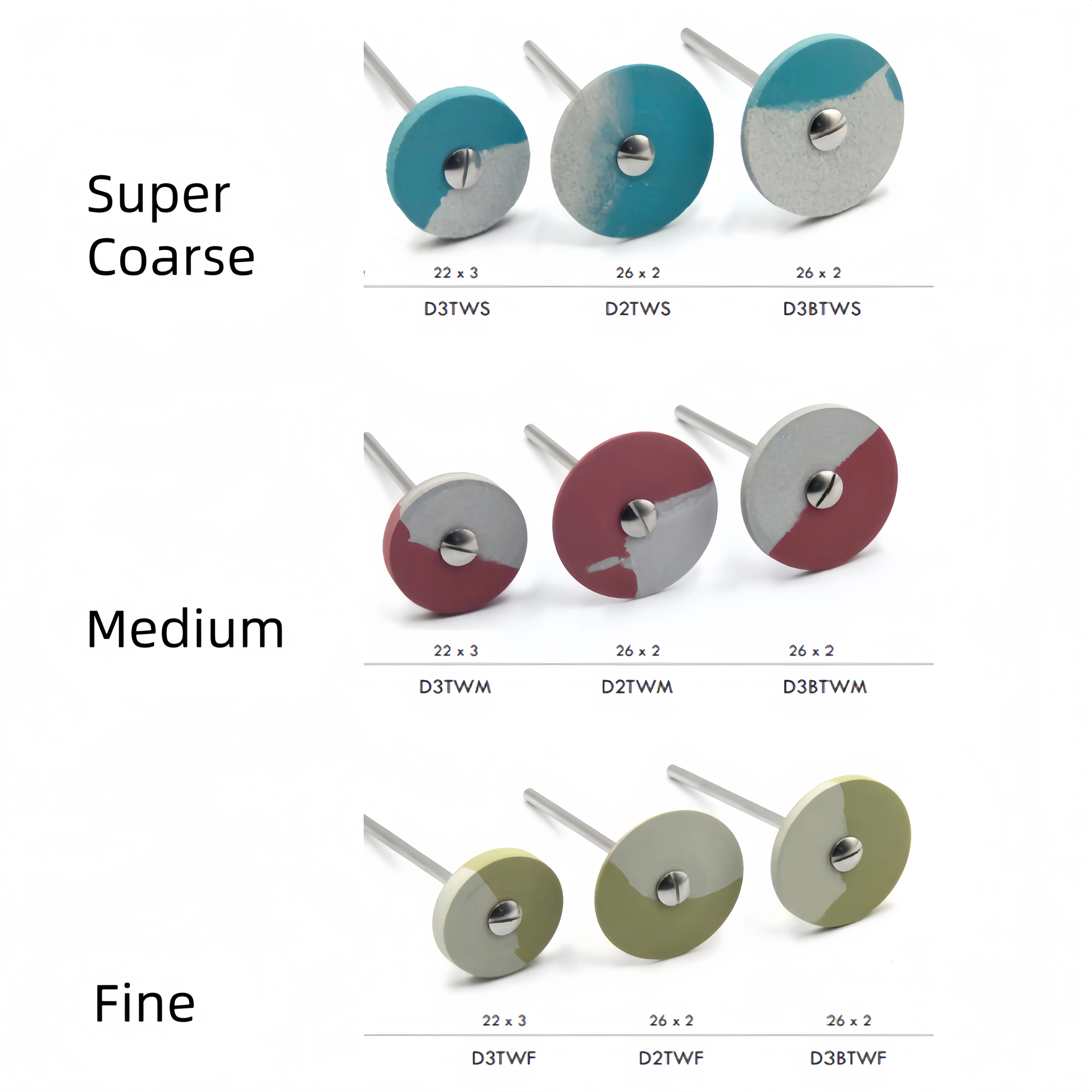Цельный стоматологический двухцветный резиновый алмазный полировщик диск для
