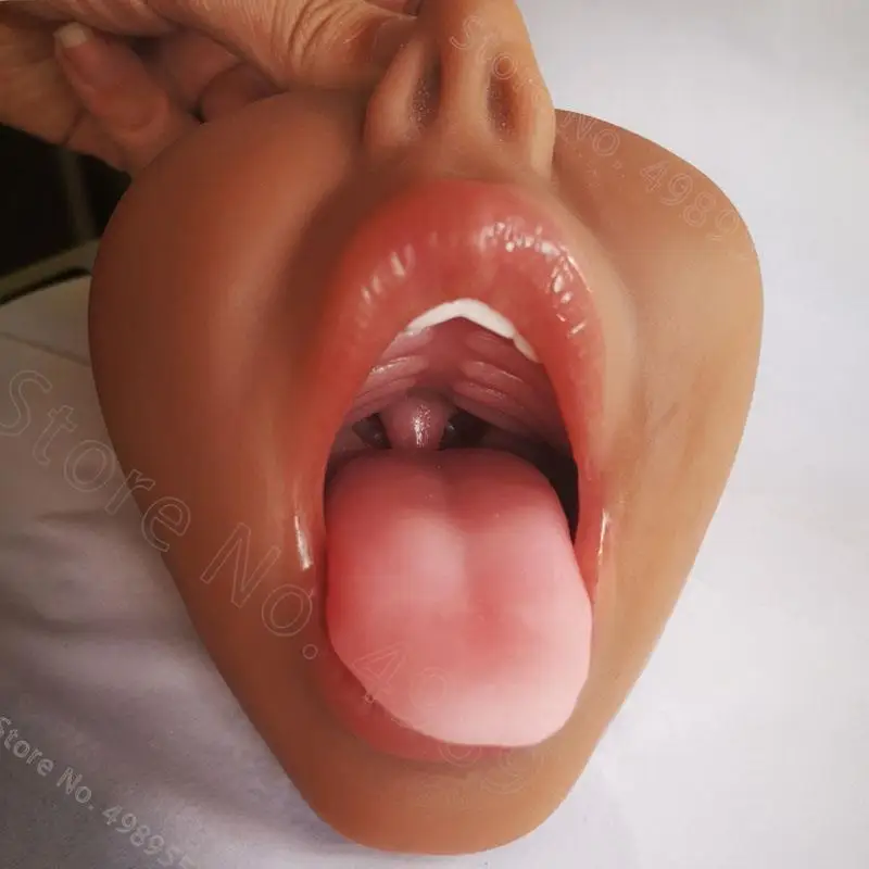 Секс игрушки для мужчин 3D глубокий горло рот минет мастурбатор мягкий язык оральный стакан мастурбация самолет киска карманная вагина.