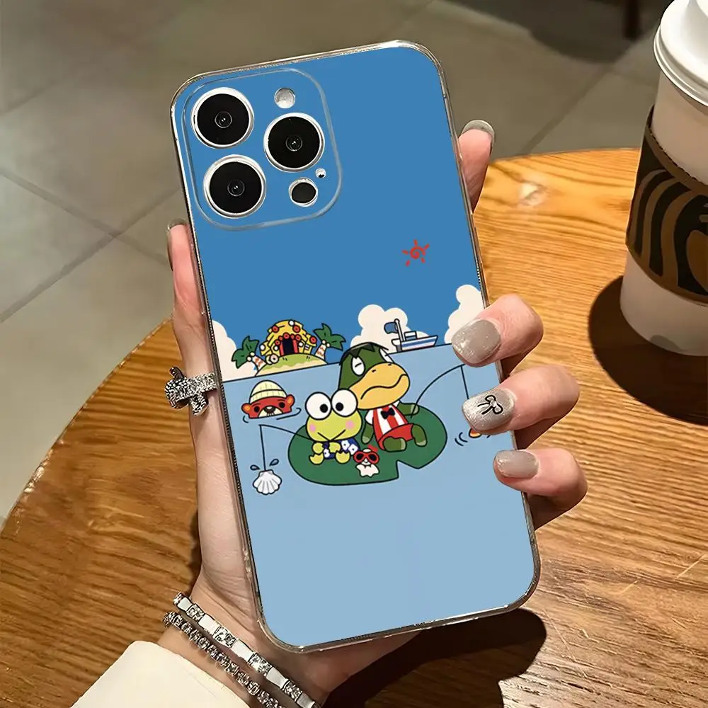 Милый чехол для телефона K-Kero Keroppi Iphone 15 Pro Max 14 16 Plus 11 12 Mini 13 7 8 X XR XS SE прозрачная