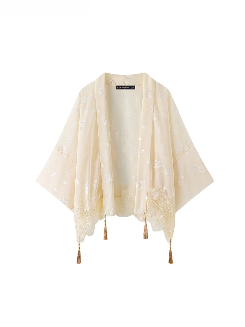 La Chapelle новая китайская шаль с кисточками женский летний новый кружевной кардиган