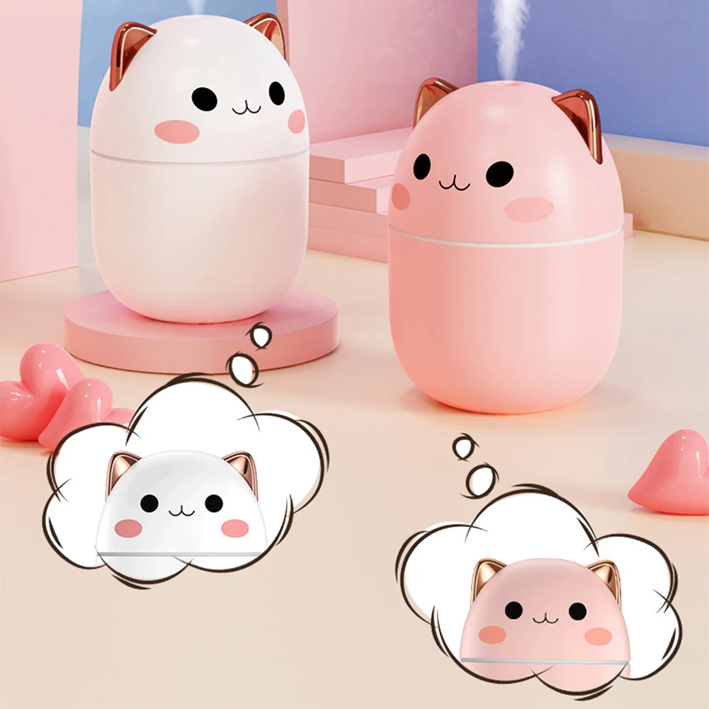 

250ml Air Humidifier with Two Spray Modes Mini Cute Pet Cool Mist Sprayer Auto-Off USB Charge Humidifier with LED Night Lamp New