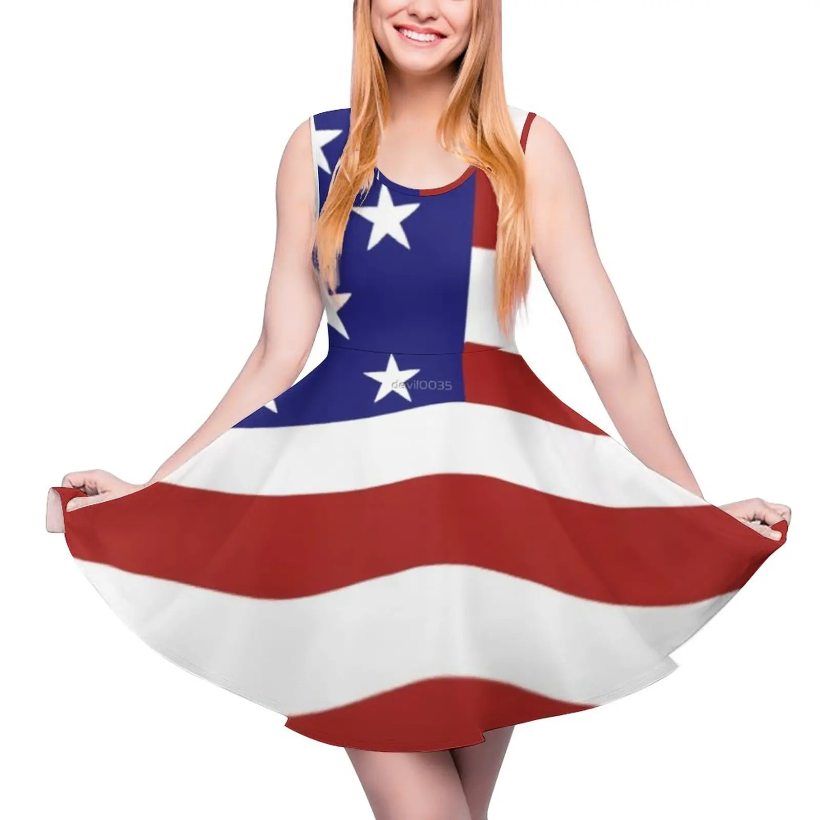 

Платье женское с принтом американского флага США, уличная одежда без рукавов, Клубное платье оверсайз, для скейтбординга, 4 июля, на лето