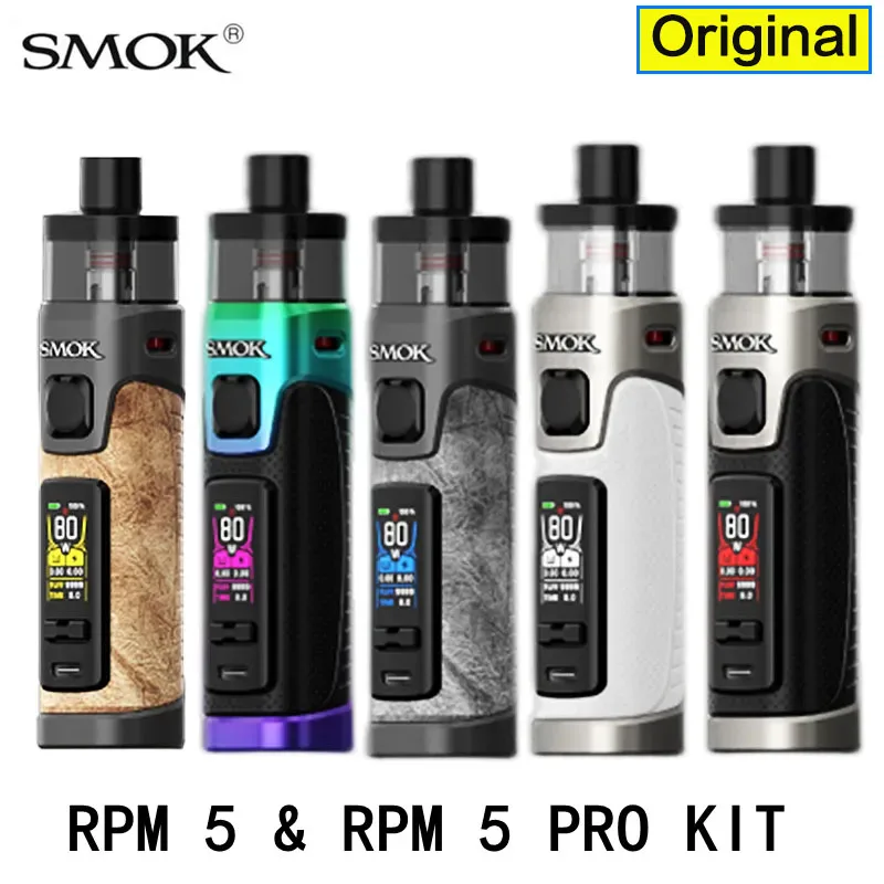 

Original Vape SMOK RPM5 Pod Kit 80W Box Mod 2000mAh Battery Electronic Cigarette RPM 5 Pro 6.5ml Cartridge Vaporizer RPM3 Coil