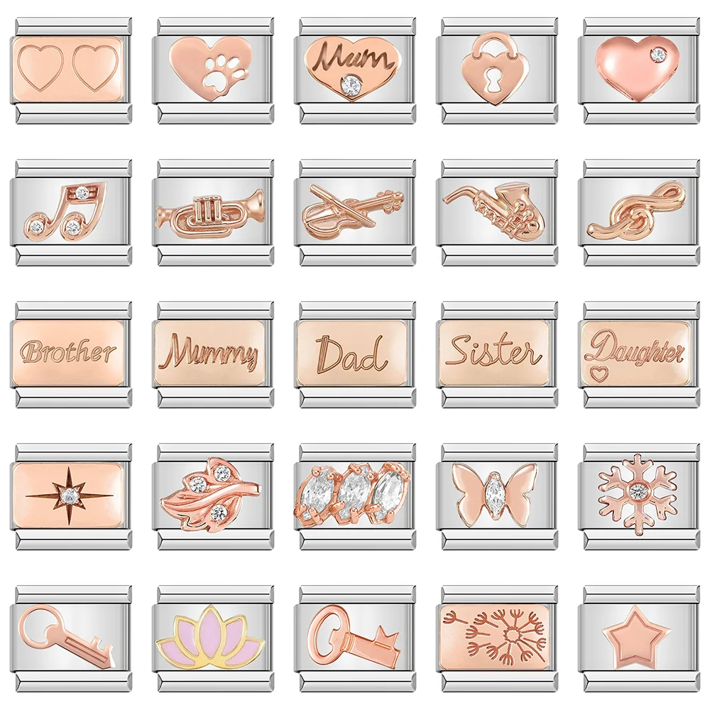 Шарм-звено из нержавеющей стали для браслета диаметром 9 мм