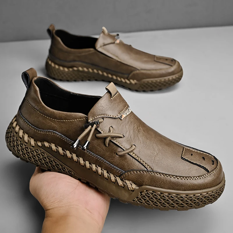 

2024 Повседневная Уличная кожаная обувь ручной работы для мужчин