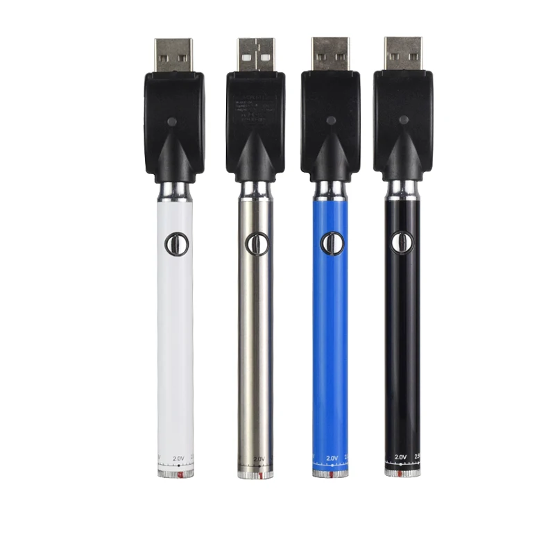 100pcs Preheat Battery 400mah 510 Button 2.0V-4.0V Adjust Voltage Slim Pen For Thick Oil Cartridge Vape Vaporizer VS Cookies