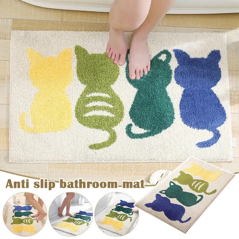 Коврик для ванной с изображением кошки Нескользящие Коврики гостиной