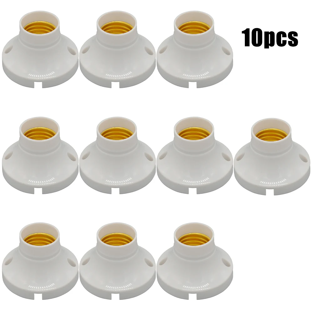 

10Pcs E27 Plastic Light Pendant Lamp Holder Screw Cap Socket Round Fixing Bases For Lamps Adapter Lighting Accessories