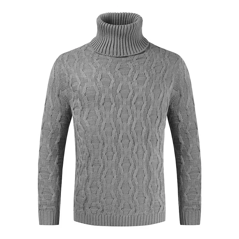 

Brand Turtleneck Sweater Men Fashion Casual Solid Color Pullovers Male Winter Warm Knitted Sweaters S-3XL