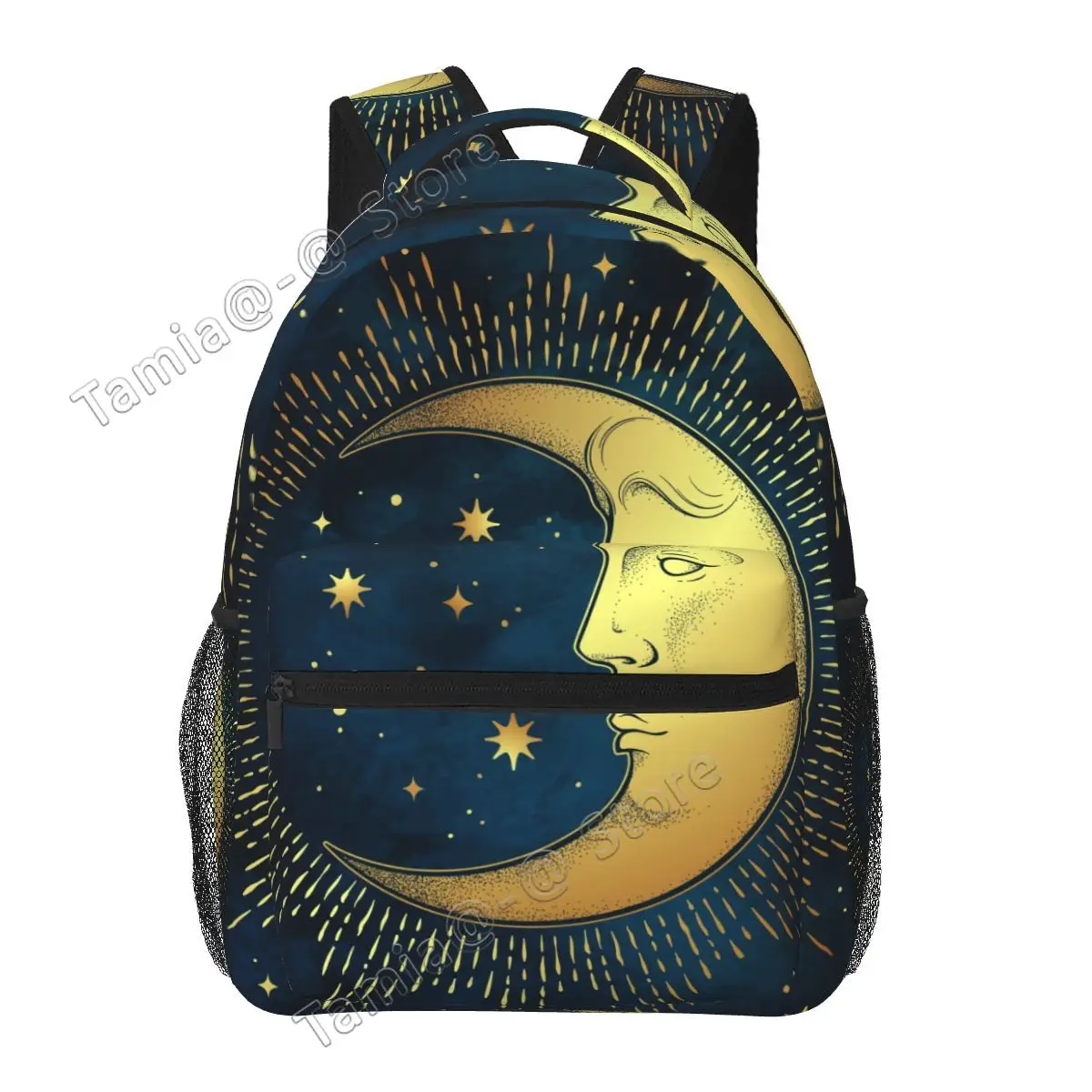 

Women's Backpack Crescent Moon And Stars School Bag for Men Lady Travel Bag Casual School Backpack