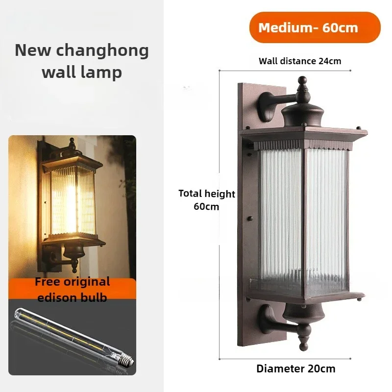 Винтажный уличный настенный светильник в стиле ретро, лампа для крыльца, европейская вилла, бра, водонепроницаемый внешний садовый светильник для двора, кофейный E26/E27
