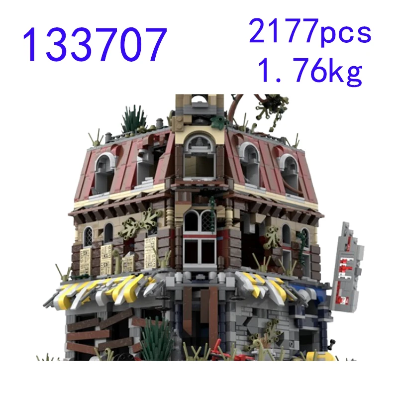 Фото Пятно MOC- 133707   2177 шт., городская уличная сцена, сборка мелких частиц, строительные блоки, образовательная игрушка, модель, подарочный набор, о имя №2