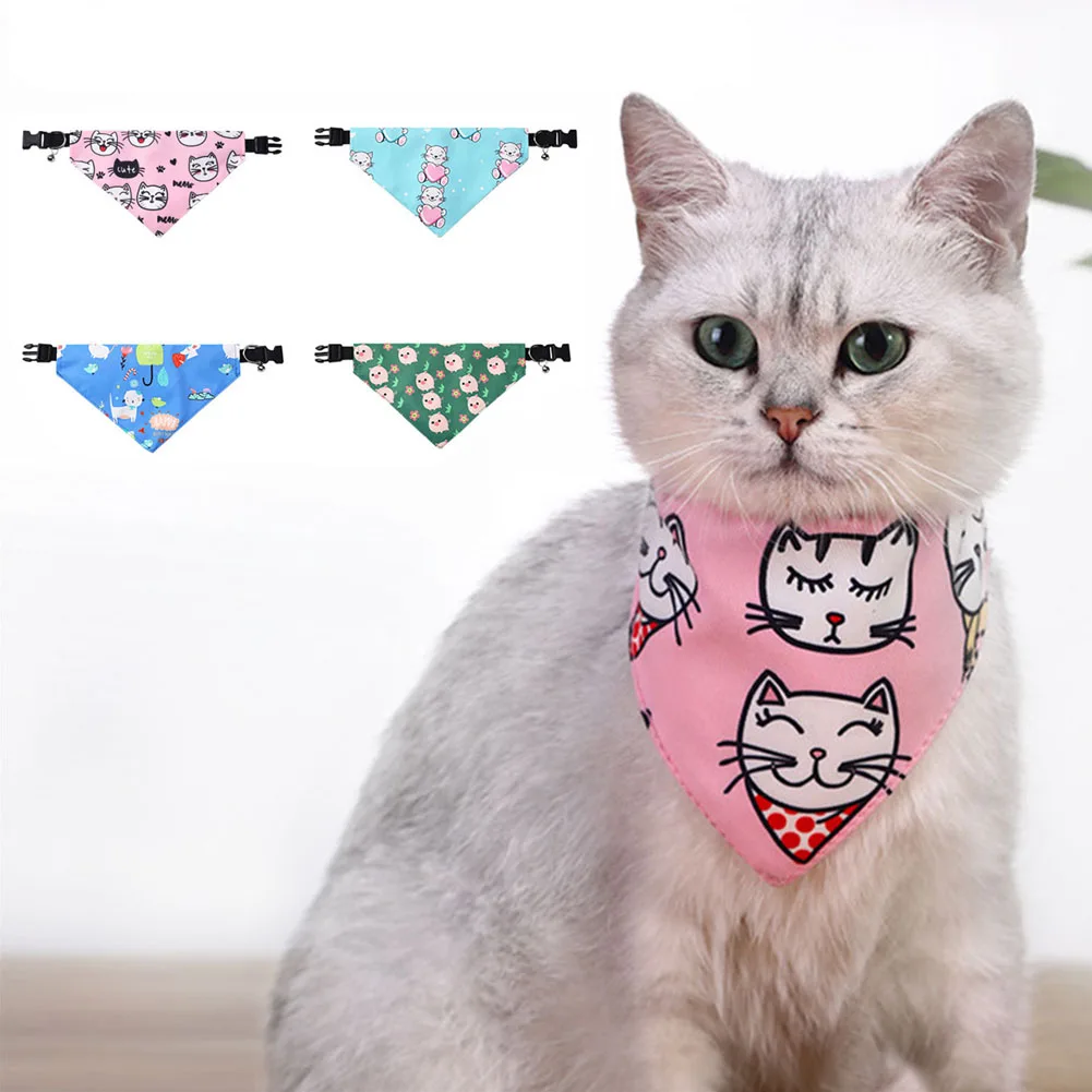 

Pet Neck Scarf Cute Print Bow Ties Collars Bibs Adjustable Cat Dog Triangular Bandana Collar Puppy Saliva Towel Kitten Kerchief