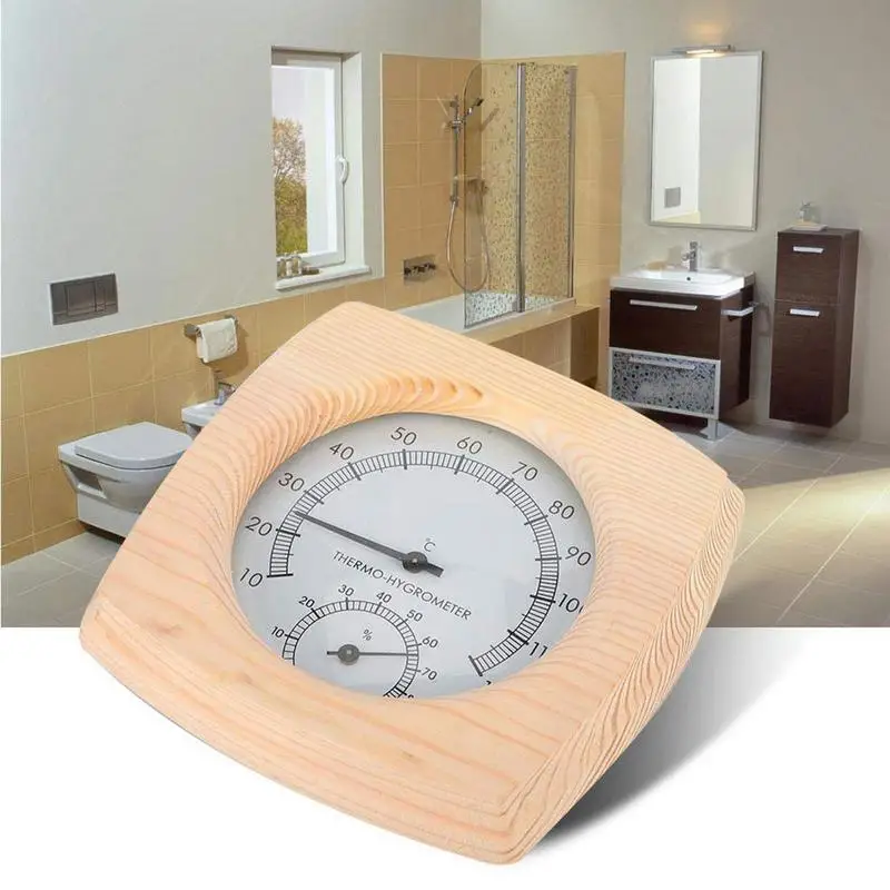 

Sauna Thermometer Portable Size Wooden Sauna Room Humidity Measurement Thermometer Home Indoor Outdoor Sauna 2 In 1 Hygrometer