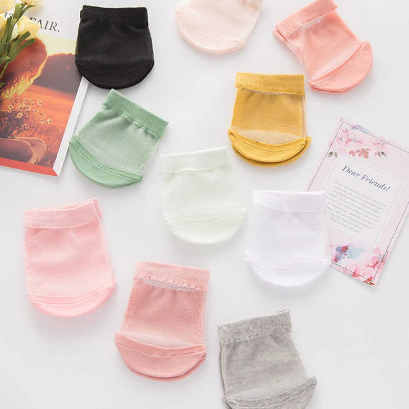

1Pair Forefoot Socks Women Summer Solid Color Female Half Foot Toe Cover Half Socks Heels Invisible Anti-Slip Breathable Socks