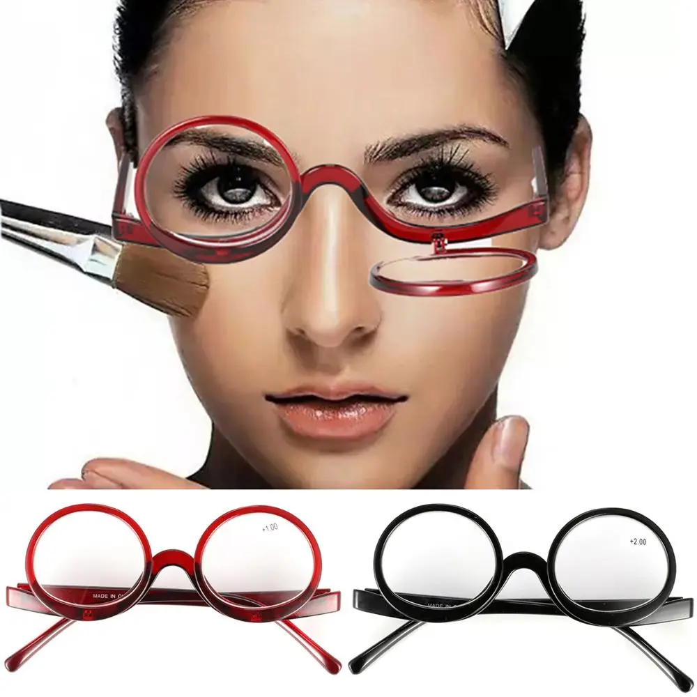 

Новые вращающиеся увеличивающие макияж очки для чтения для женщин складные раскладные косметические пресбиопические очки унисекс для пож...