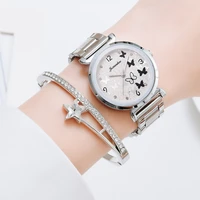 women watches top brand luxury fashion butterfly ladies wristwatches stainless steel sliver mesh strap quartz watch reloj mujer