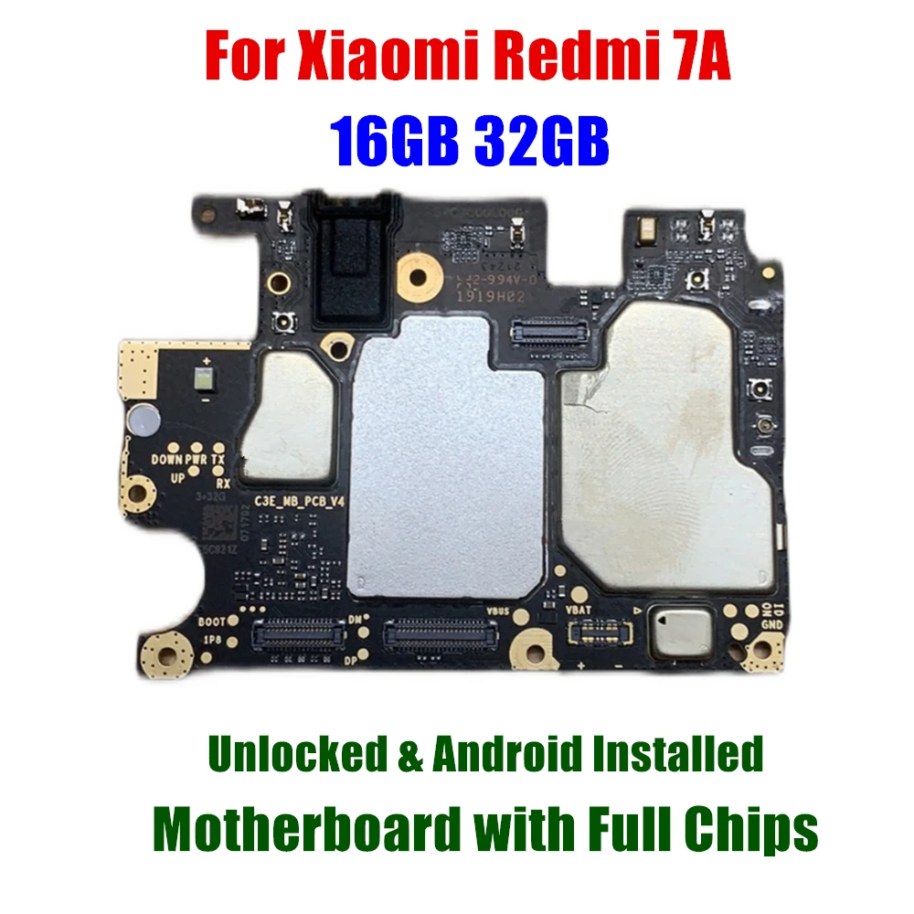 

Материнская плата для Xiaomi Hongmi Redmi 7A /Redmi K20, 16 ГБ 32 ГБ, 100% разблокированная оригинальная материнская плата