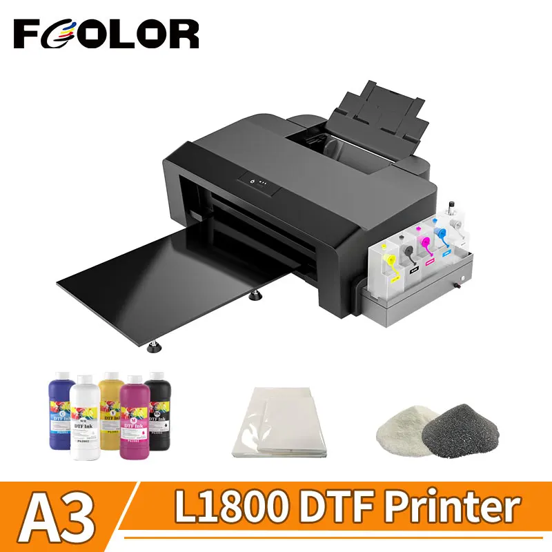 

Fcolor A3 DTF Printer for Epson L1800 Direct To Film Printer with White Ink Circulation T shirt Clothes Hoodies Printing Machine