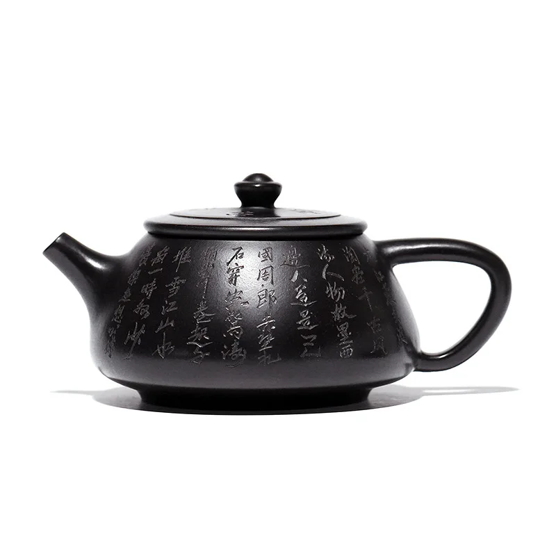 Винтажный чайник из фиолетовой глины 200 мл