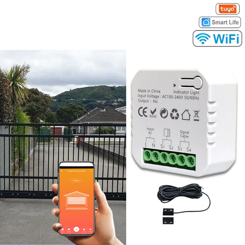 

WIFI Door Door Controller 46*46*18mm Family Sharing Intelligent Real Time Updates Remote Control Smart Affordable