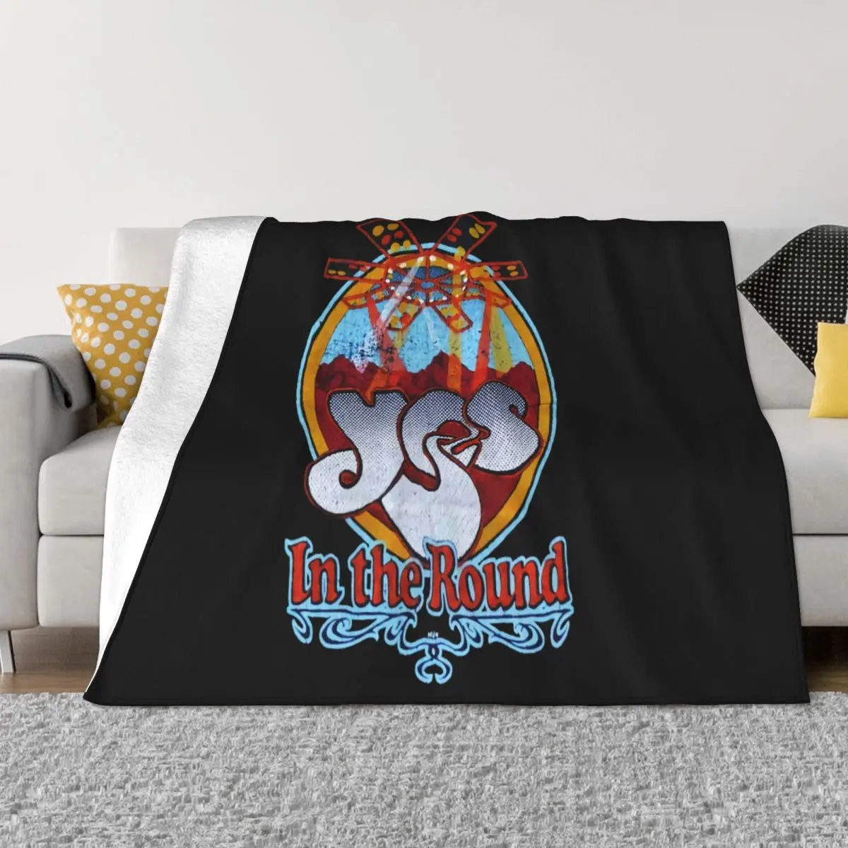 Ya Band Yes 1978 Tur Konser Винтаж Langka Asli Рок-флаг Cetak Ulang Dd158 Плед