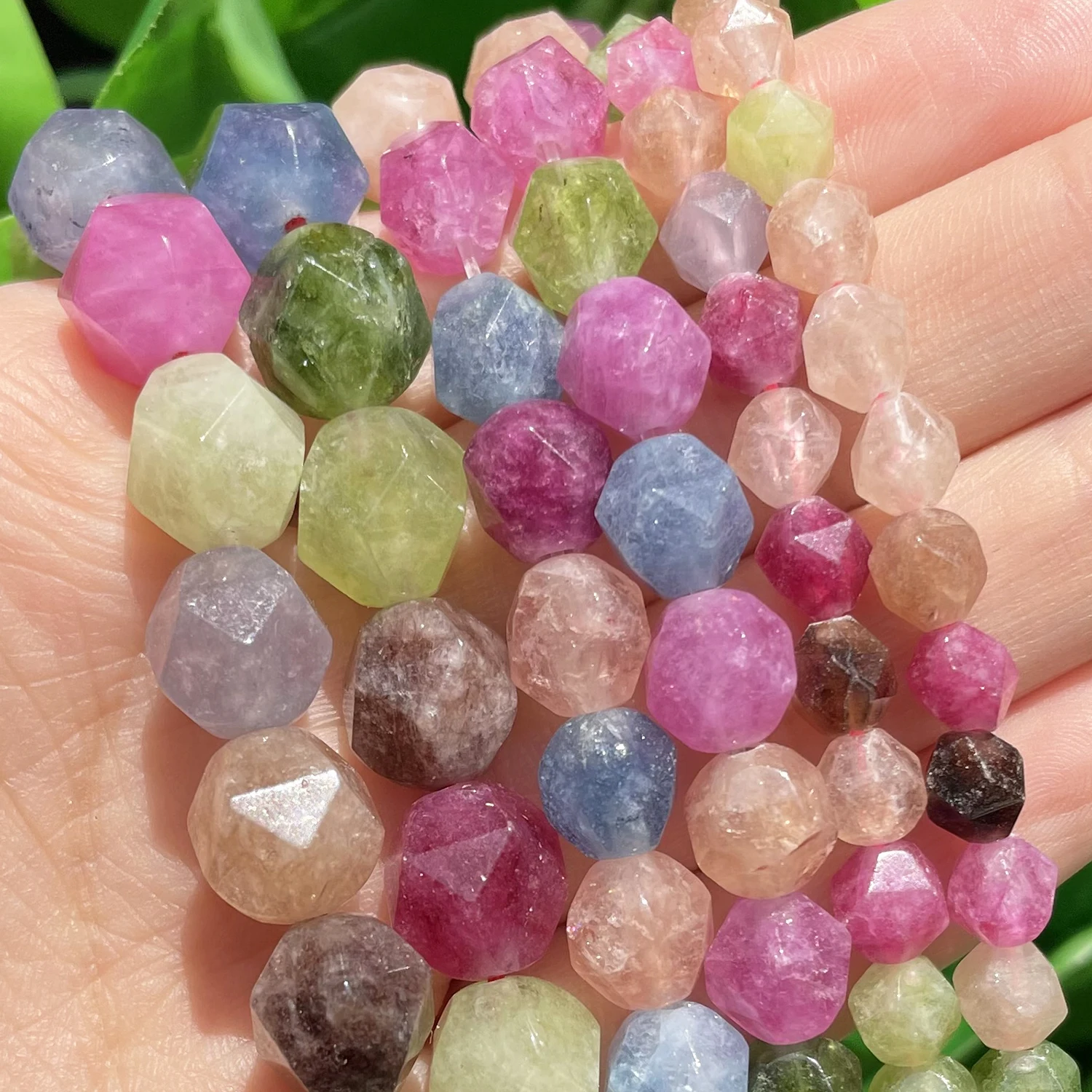 

Natural Faceted Tourmaline Stone Round Loose Spacer Beads for Jewelry Making Needlework Diy Charms Bracelet 15''inches 6 8 10mm