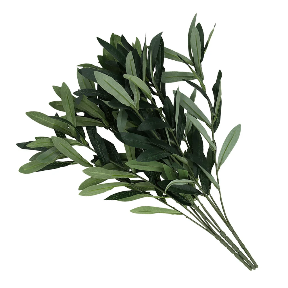 

3 Pcs Artificial Olive Leaf Bouquet Simulated Greenery Decors Leaves Faux Branch Plastic Fake Simulation Plants