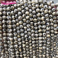 high quality natural speckled stone smooth round shape loose spacer beads 468101214mm diy gem handmade jewelry 38cm sk152