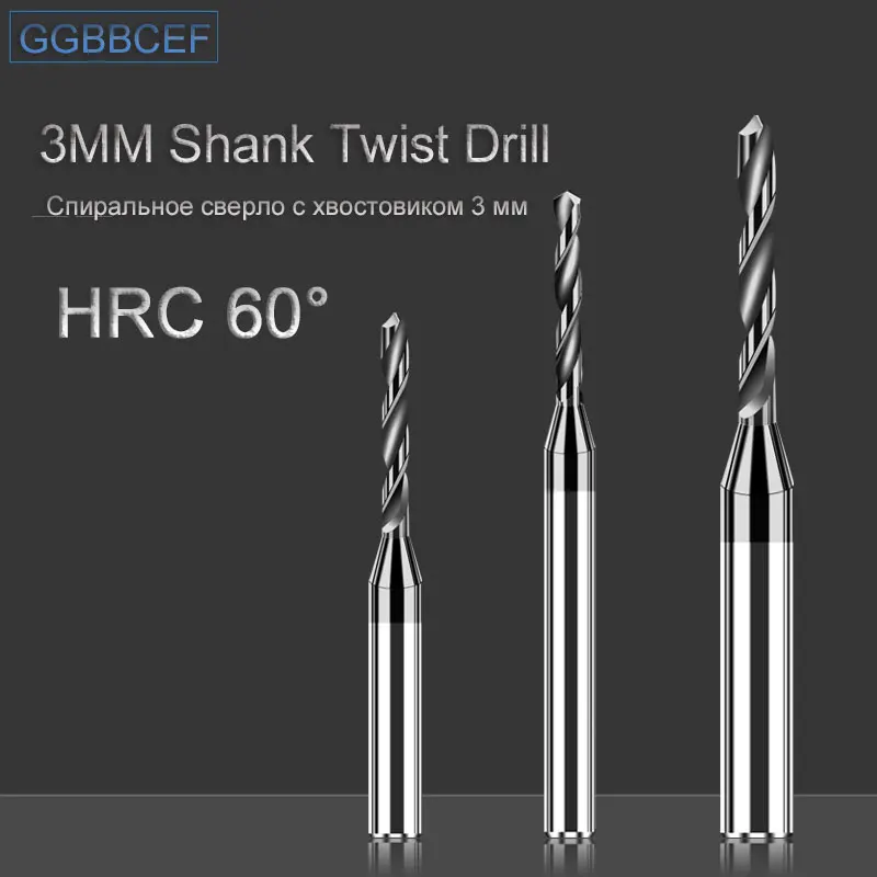 

Alloy Tungsten Steel Drill Bits 3mm Shank Drill Micro-diameter Stainless Steel Special Carbide Twist Drill Bits For CNC Mini 1mm