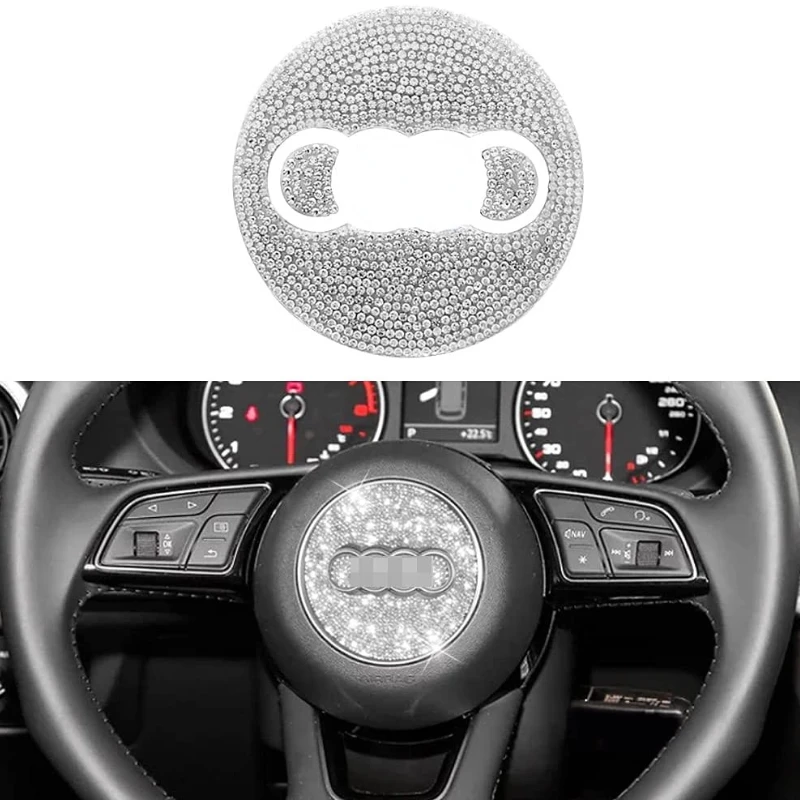Bling Steering Wheel Cover Trim Diamond Sticker for Audi A3 A4 Allroad A5 A6 A7 A8 Q3 Q5 Q7 Q8 R8 TT Interior Accessories