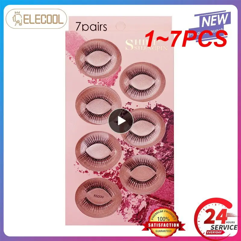 

1~7PCS 7 Pairs Eyelashes 3D Mink False Eyelashes Dramatic Fluffy Mink Eyelashes Wispy Lashes Makeup Volume Eyelashes