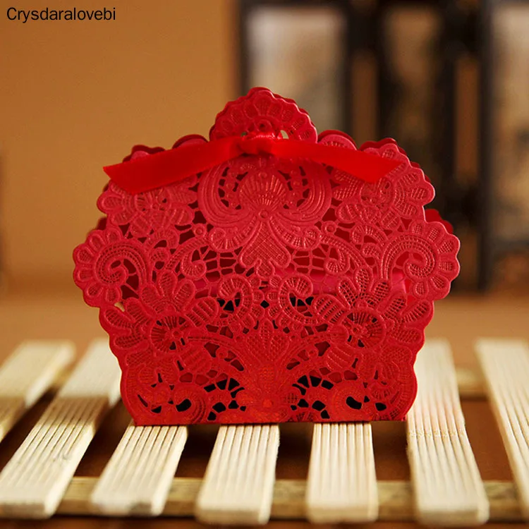 Hollow Lace Flower Navy White/gold/red/blue Diy Favor Box Wedding Candy Gift Bag Favour Box