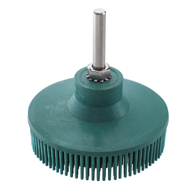 

Bristle Disc 2/3Inch Emery Rubber Abrasive Brush Polishing Grinding Wheel With Attachment for Burr Rust Scratch Removal