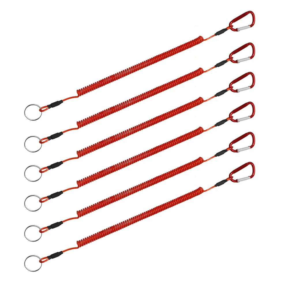 

10 Pcs Anti-lost Spring String Fishing Heavy Duty Key Ring Carabiner Fishing Rope Retractable Elastic Ropes Retractable Lanyards