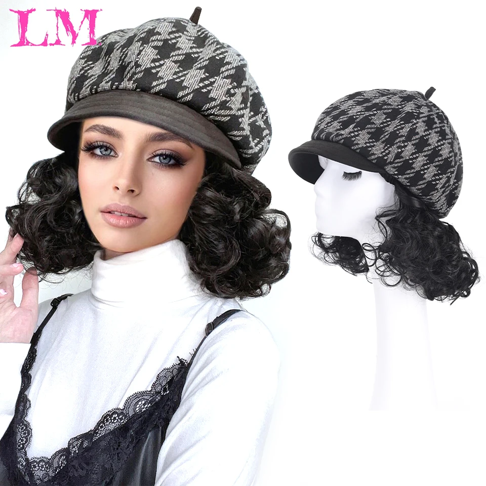 

Женская Синтетическая шапка-удлинитель LM с короткими волосами, регулируемый парик для косплея