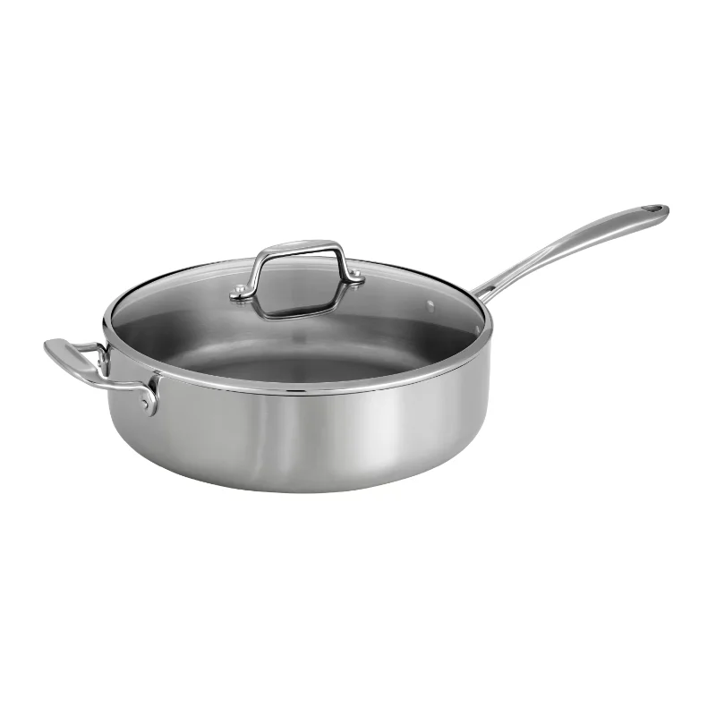 

Tri-Ply Clad 6 Qt Covered Stainless Steel Deep Sauté Pan